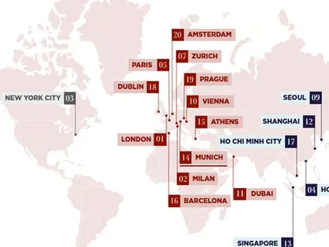 Phố Đồng Khởi, Tràng Tiền lọt top 20 tuyến đường đắt đỏ nhất thế giới năm 2025 dù giá thuê đã giảm