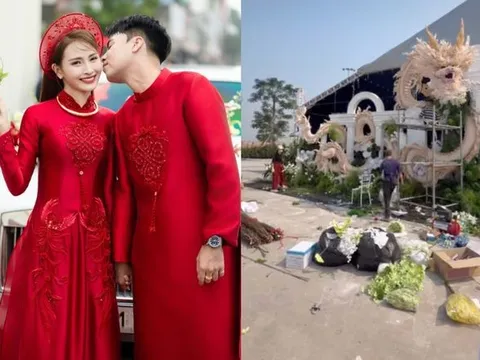 Hé lộ những hình ảnh đầu tiên tại đám cưới của MC Huyền Trang và cầu thủ Đức Huy