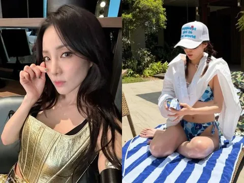 Dara (2NE1) mặc đồ bơi hai mảnh khoe vóc dáng nóng bỏng