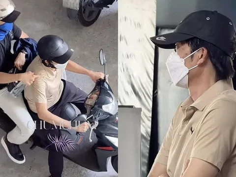 Hoài Linh tự chạy xe máy, bịt mặt kín mít ở sự kiện