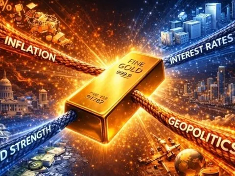 Giá vàng hôm nay 2/5/2026 giảm liên tiếp 2 tháng, tại sao xu hướng tăng chưa thể bứt phá; Ngân hàng Mỹ vẫn dự báo mức đỉnh 6.000 USD