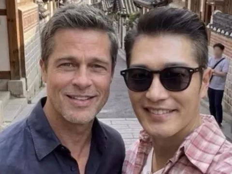 Tranh cãi xoay quanh bức ảnh của Jung Yoon Min với ngôi sao Hollywood Brad Pitt