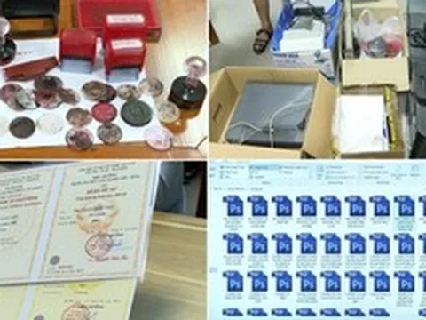 Bắt nhóm đối tượng làm giả con dấu của hơn 100 trường đại học, viện, trung tâm ngoại ngữ