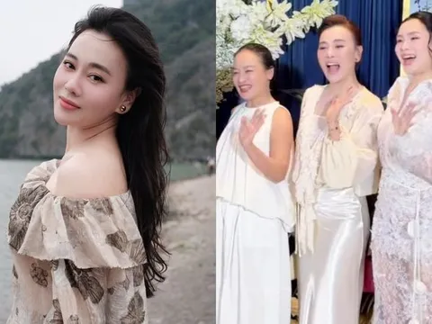 Phương Oanh hiếm hoi lộ diện tại đám cưới đồng nghiệp, visual 'mẹ hai con' đẹp phát sáng