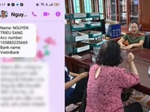Cụ bà 76 tuổi chuẩn bị chuyển tiền vào tài khoản VietinBank mang tên NGUYEN TRIEU SANG, Công an lập tức vào cuộc xác minh