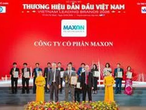 Dấu ấn Top 10 Thương hiệu Bất động sản dẫn đầu Việt Nam 2026 của MAXON Corporation