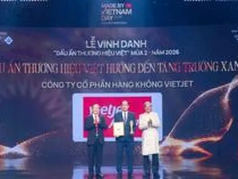 Vietjet được vinh danh “Dấu ấn Thương hiệu Việt hướng tới tăng trưởng xanh”