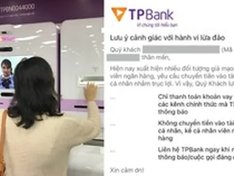 Một ngân hàng thông báo tới toàn bộ khách hàng: Trường hợp cần cảnh giác khi giao dịch chuyển khoản