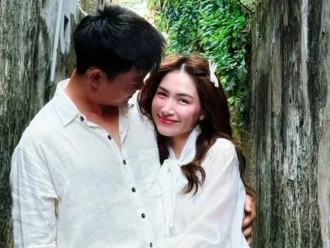 Cảnh tình tứ của Hòa Minzy bên chồng sắp cưới