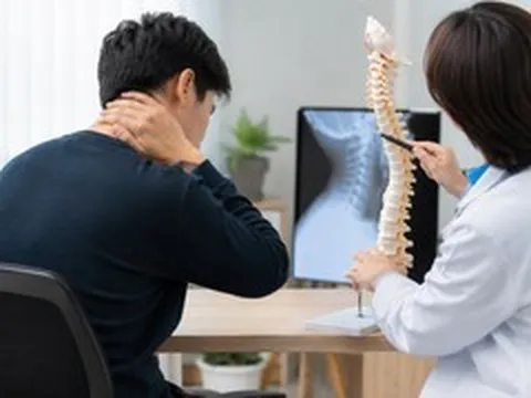 Cúi đầu lướt điện thoại 7 tiếng/ngày, nam thanh niên mắc 'cổ rùa'