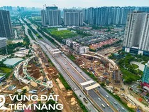 Toàn cảnh nút giao gần 2.400 tỷ vượt đại lộ rộng nhất Việt Nam đang dần thành hình, loạt đại đô thị của Vingroup, Geleximco được hưởng lợi