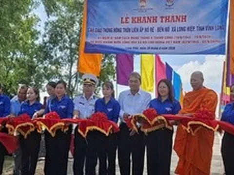 Cầu mới nối nhịp vùng đồng bào Khmer ở Long Hiệp