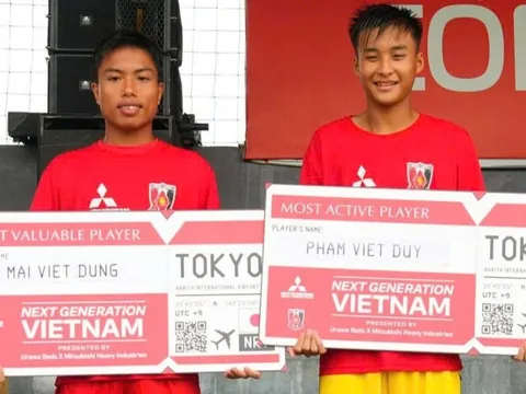 Hai cầu thủ U17 được sang tập huấn ở Nhật Bản