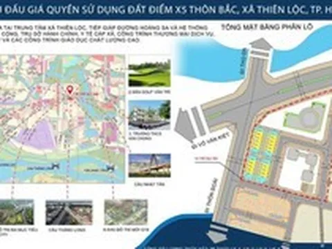 Xã Thiên Lộc đấu giá 105 thửa đất ở tại 3 khu đất