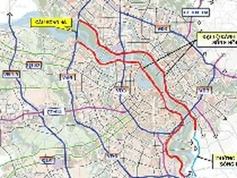 Trục đại lộ cảnh quan sông Hồng dự kiến dài 80km với 10 làn xe, kết nối 2 bên sông bằng 17 cây cầu