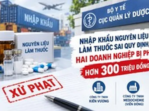 Nhập nguyên liệu làm thuốc sai quy định, hai doanh nghiệp bị phạt hơn 300 triệu