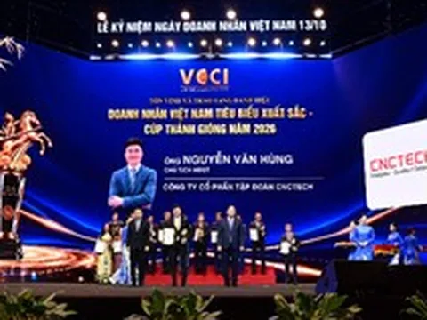 Chủ tịch CNCTech Nguyễn Văn Hùng được tôn vinh “Doanh nhân Việt Nam tiêu biểu xuất sắc - Cúp Thánh Gióng” năm 2026