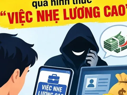 Cảnh báo thủ đoạn lừa đảo qua hình thức “việc nhẹ lương cao” dịp cuối năm